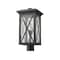 Z-Lite Brookside 1 Light Outdoor Post Mount Fixture, Black And Clear Seedy 583PHBR-BK - alternate 2